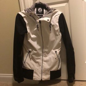 Volcom snowboard ski jacket xs black white womens